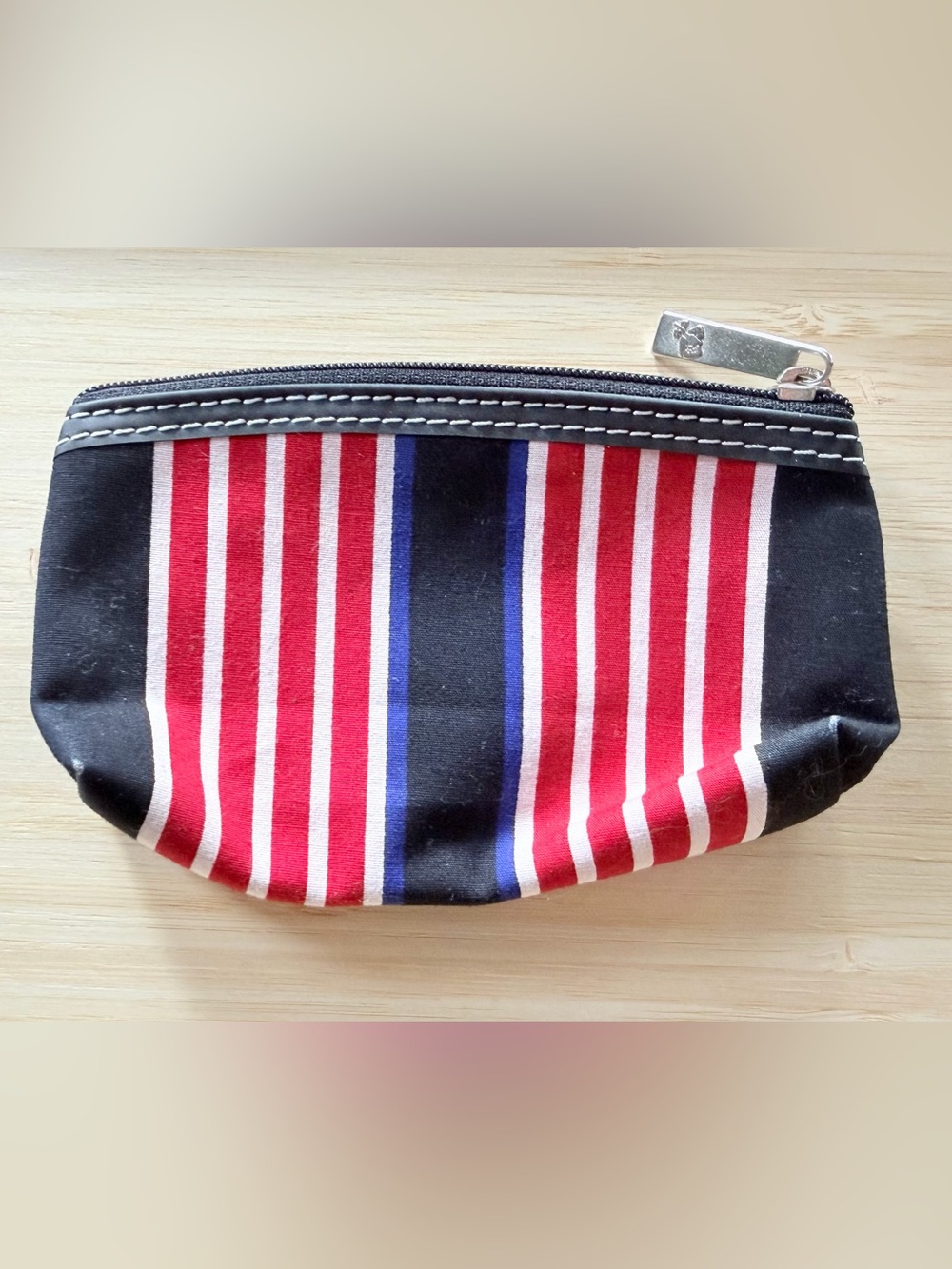 Lancôme Nautical Striped Makeup Bag Red White Blue Cosmetic Pouch